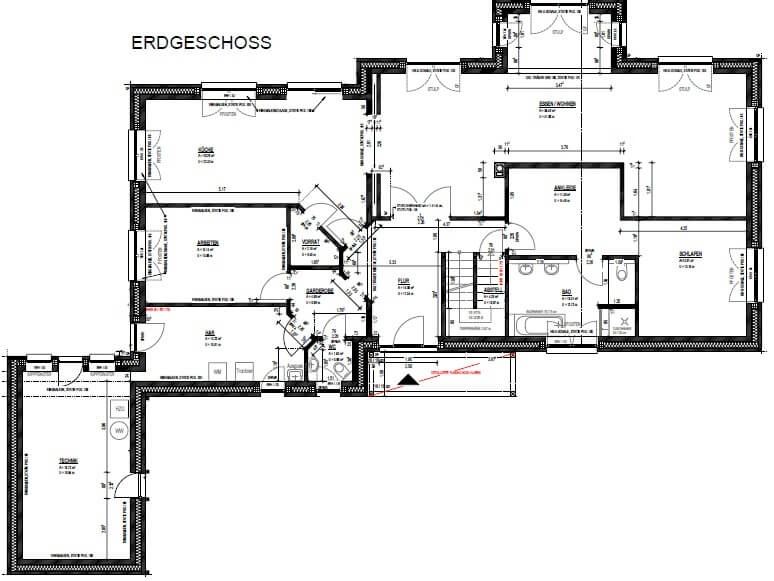 Grundriss Erdgeschoss: Mediterrane Stadtvilla 310 - diese mediterrane Stadtvilla mit über 300 qm Wohnfläche bauen wir schlüsselfertig zum Festpreis ab 718.000 €