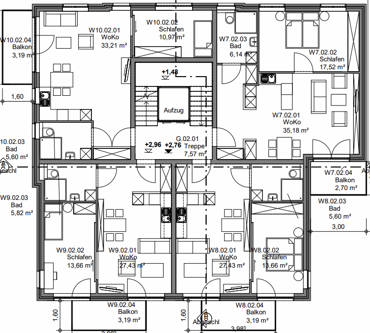 Grundriss Obergeschoss: Mehrfamilienhaus 830 - dieses Mehrfamilienhaus mit über 800 qm Wohnfläche bauen wir schlüsselfertig zum Festpreis ab 1.995.000 €