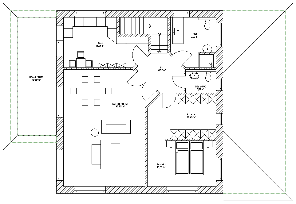 Grundriss Obergeschoss: Mehrgenerationenhaus 262 - dieses Mehrgenerationenhaus mit über 250 qm Wohnfläche bauen wir schlüsselfertig zum Festpreis ab 632.000 €